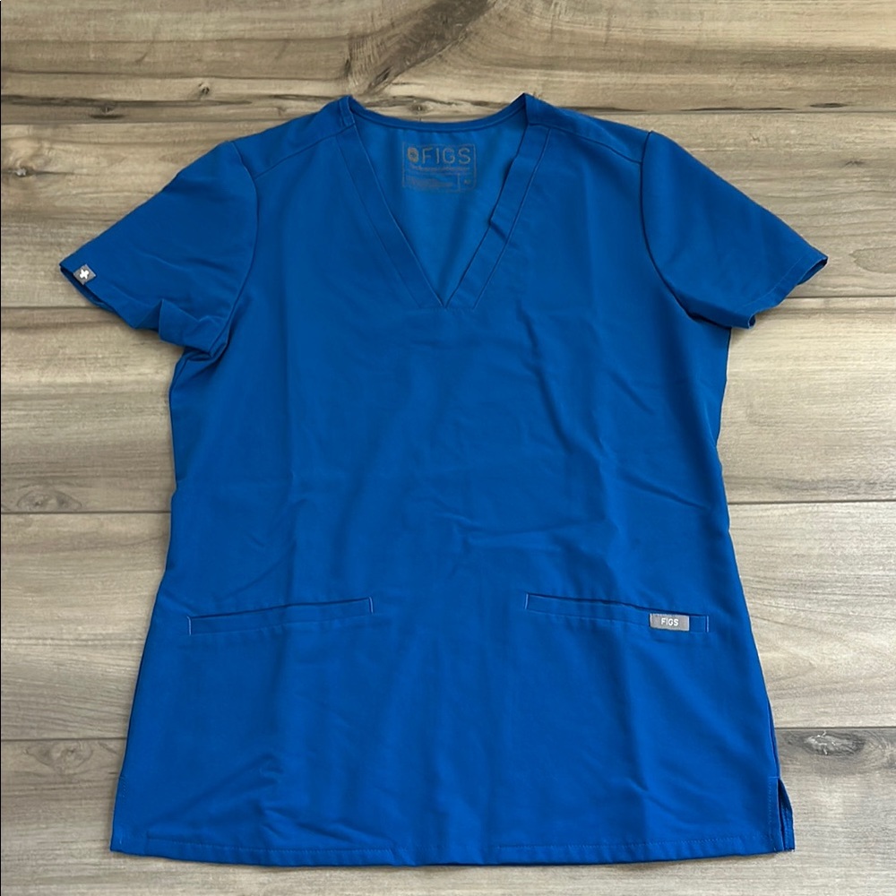 Figs Royal Blue Scrub Top